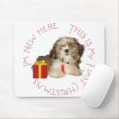 Tapis De Souris Shih Tzu Puppy Premier Noël (Avec souris)