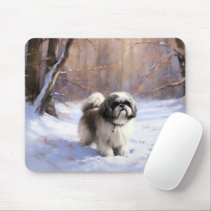 Tapis De Souris Shih Tzu Qu'il neige Noël