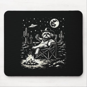 Tapis De Souris shih tzu ufo western vintage