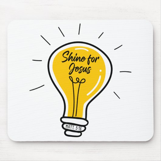 Tapis De Souris Shine for JESUS - Matthew 5:16 Sunday School (Devant)