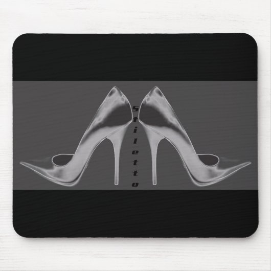 Tapis De Souris Shiny Silver Stiletto Art (Devant)
