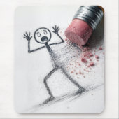 Tapis De Souris Shocked Stick Figure Man with Eraser (Devant)