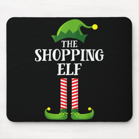 Tapis De Souris Shopng Elf Matching Family Group Christmas Party P (Devant)
