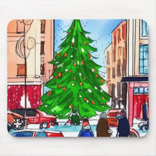 Tapis De Souris Shopping de Noël (Devant)