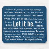 Tapis De Souris Short Inspirational Quotes On Blue (Devant)