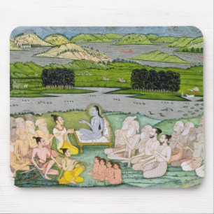 Tapis De Souris Shri Sukdevji prêchant à un concours de Sadhus,