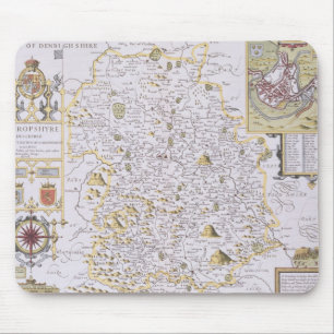 Tapis De Souris Shropshyre, gravé par Jodocus Hondius
