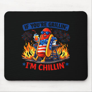 Tapis De Souris Si humour drôle de hot dog BBQ de grillin chillin