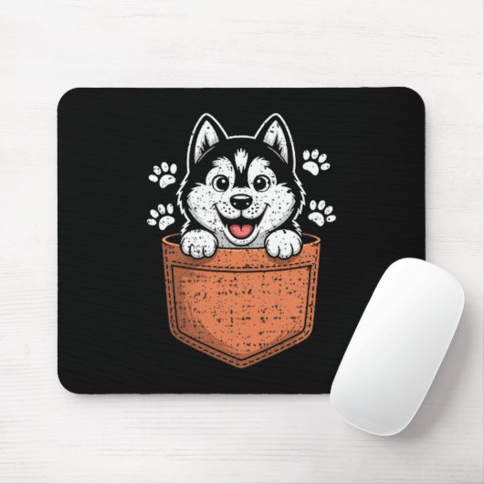 Tapis De Souris Siberian Husky In Your Front Cket  (Avec souris)
