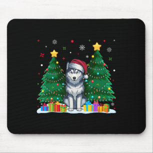 Tapis De Souris Sibérie Husky Amoureux de les chiens Santa Hat Vil