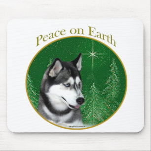 Tapis De Souris Sibérie Husky (noir) Paix