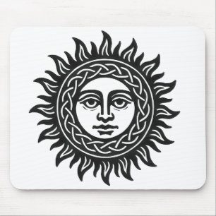 Tapis De Souris Sigil du Visage Solaire – Emblème du Soleil Noir