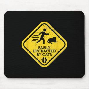Tapis De Souris Signal D'Avertissement Facilement Distrait Par Cha