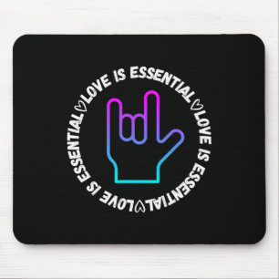 Tapis De Souris Signe d'amour en langue des signes Sensibilisation