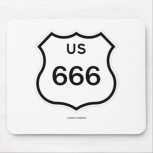 Tapis De Souris Signe de bouclier de l'itinéraire 666 des USA