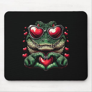 Tapis De Souris Signe de coeur Main Crocodile Hommes Femmes Crocod