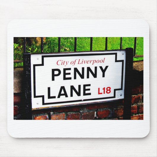 Tapis De Souris signe de Liverpool Angleterre de ruelle de penny (Devant)