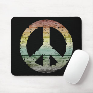 Tapis De Souris Signe de Paix Bohème Hippy 60s 70s