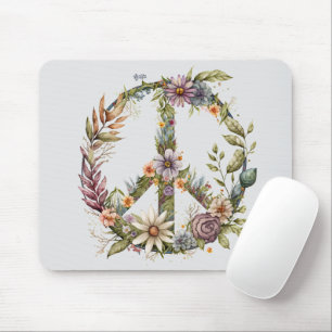 Tapis De Souris Signe de Paix Bohème Hippy 60s 70s
