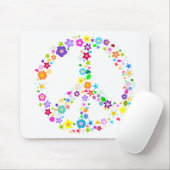 Tapis De Souris Signe de paix des fleurs (Avec souris)