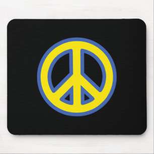 Tapis De Souris Signe de paix - Drapeau ukrainien bleu et jaune So