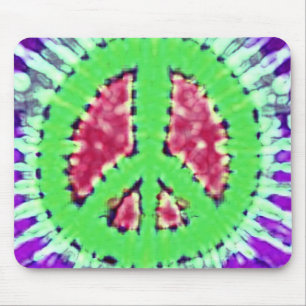 Tapis De Souris Signe de paix hippie Trippy lumineux de colorant