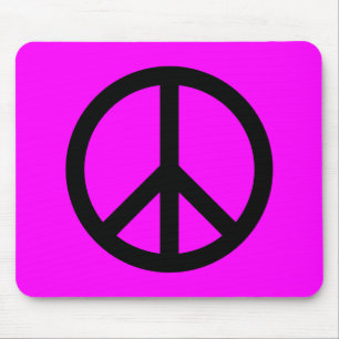 Tapis De Souris Signe de paix Magenta & Noir