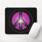 Tapis De Souris signe de paix rose (Avec souris)