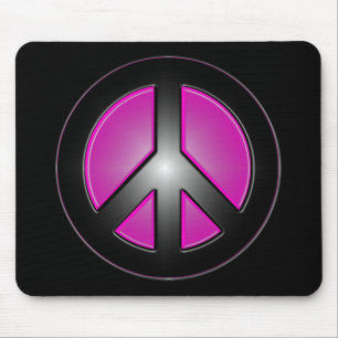 Tapis De Souris signe de paix rose