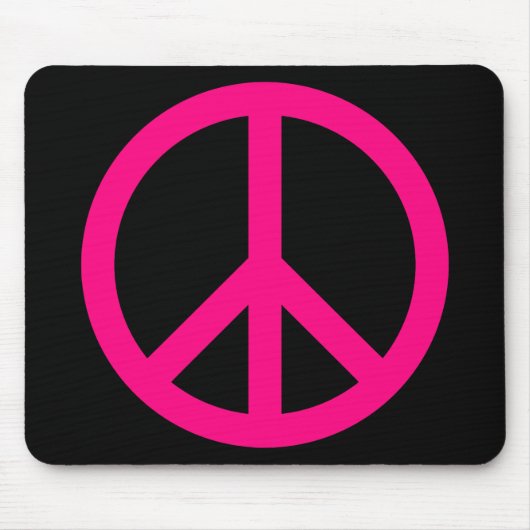 Tapis de souris Signe de Paix Rose (Devant)