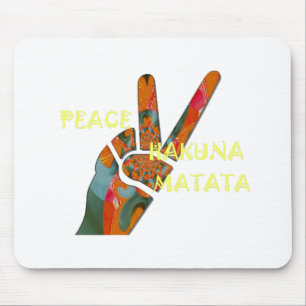 Tapis De Souris Signe de vibes Hakuna Matata : Paix dehors