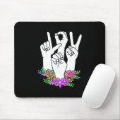 Tapis De Souris Signe main ASL de l'enseignant (Avec souris)