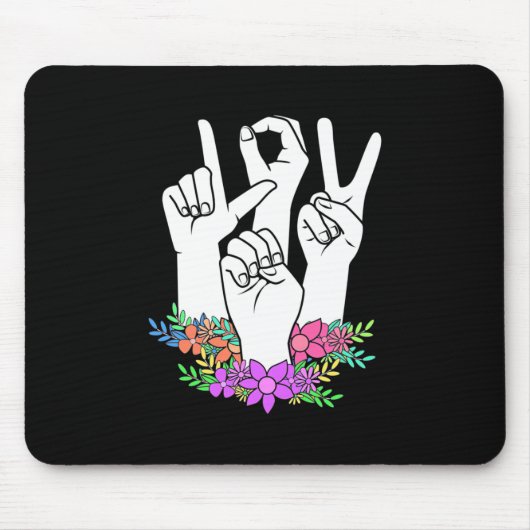 Tapis De Souris Signe main ASL de l'enseignant (Devant)