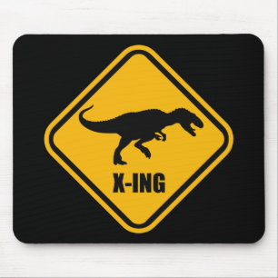 Tapis De Souris Signe T Rex de la rue de franchissement de Dinosau