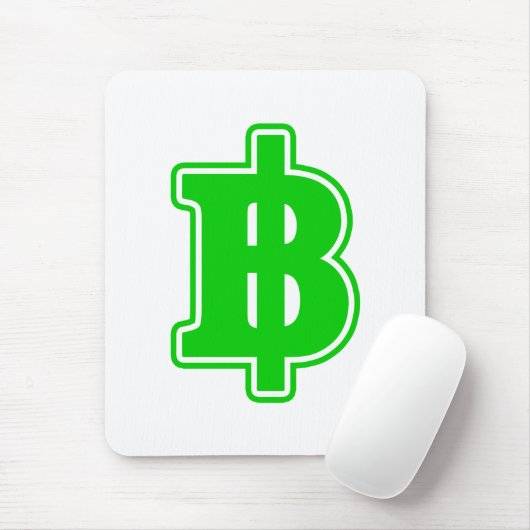 Tapis De Souris SIGNE VERT BAHT ฿ devises thaïlandaises ฿ (Avec souris)