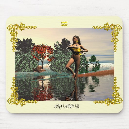 TAPIS DE SOURIS SIGNES D'ANNIVERSAIRE ZODIAC / AQUARIUS (Devant)