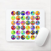 Tapis De Souris Signes de paix colorés (Avec souris)