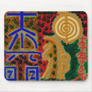 Tapis De Souris Signes de Reiki pour la guérison de la chance n