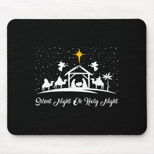 Tapis De Souris Silent Night Holy Night Nativity Scene Christian C (Devant)