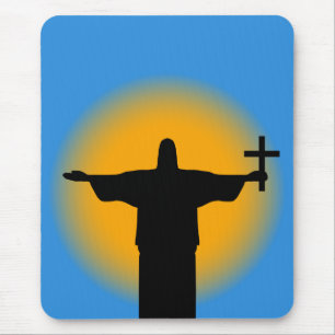 Tapis De Souris Silhouette avec croix
