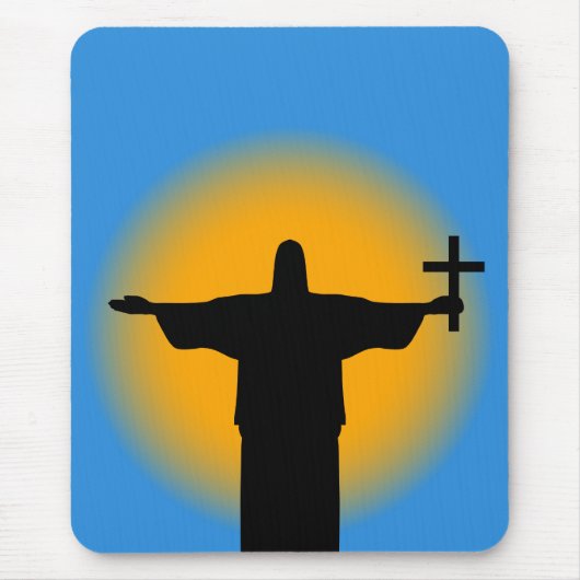 Tapis De Souris Silhouette avec croix (Devant)