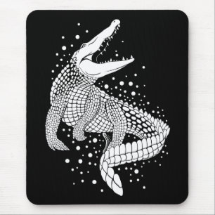 Tapis De Souris Silhouette blanche d'animal - Crocodile