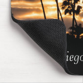 Tapis De Souris Silhouette Coucher De Soleil À San Diego (Coin)