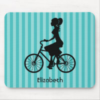 Silhouette cycliste pour fille rétro