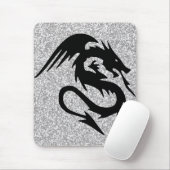 Tapis De Souris Silhouette de attaque de dragon sur l'argent (Avec souris)