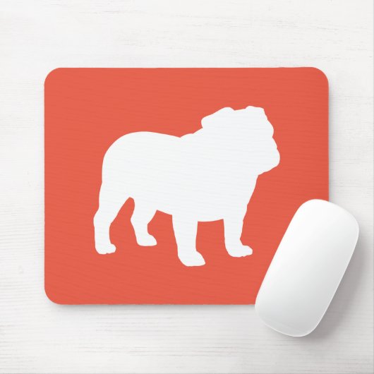 Tapis De Souris Silhouette de Bulldog anglais | AMOUREUX DES CHIEN (Avec souris)