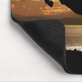 Tapis De Souris Silhouette de cheval contre le coucher du soleil (Coin)