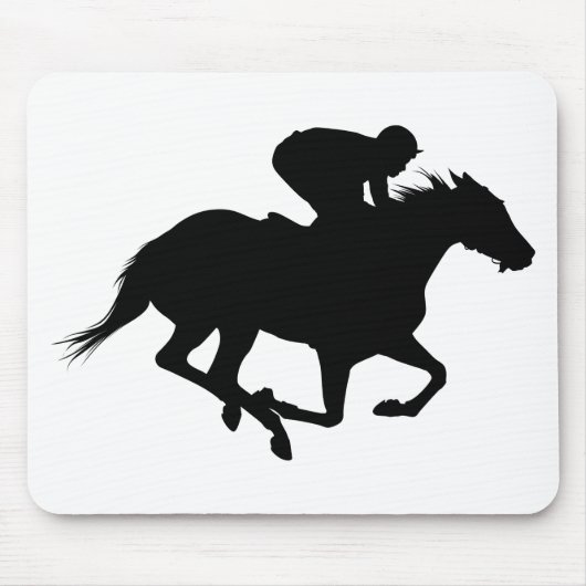 Tapis De Souris Silhouette de cheval de course (Devant)