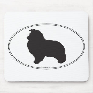 Tapis De Souris Silhouette de chien de berger de Shetland