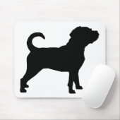 Tapis De Souris Silhouette de chien de Puggle (Avec souris)